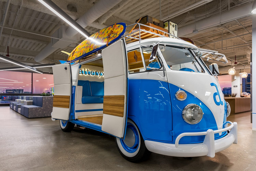 VW Bus at the Alteryx Headquarters