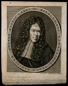 Bernardino Ramazzini. Line engraving by J. G. Seiller, 1716.