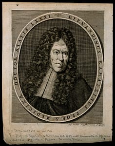 Bernardino Ramazzini. Line engraving by J. G. Seiller, 1716.