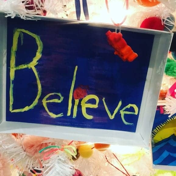 St. Jude's patients painted decorations to adorn an IA holiday tree.