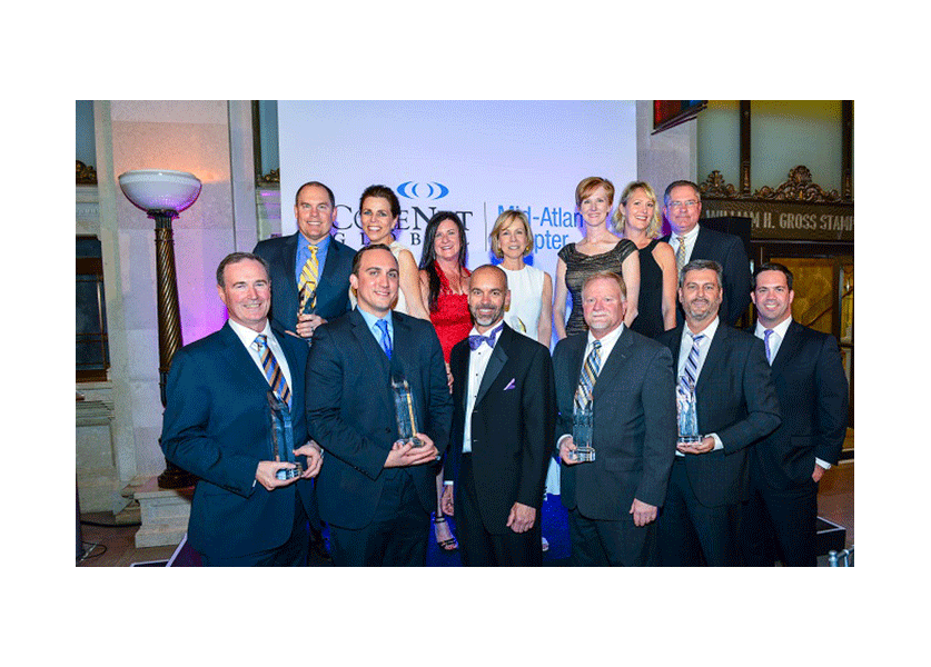 The winners of CoreNet Global's Mid-Atlantic Chapter 2015 Awards of Excellence: IA's Bourke is pictured bottom left. Photo via CoreNet Global. 