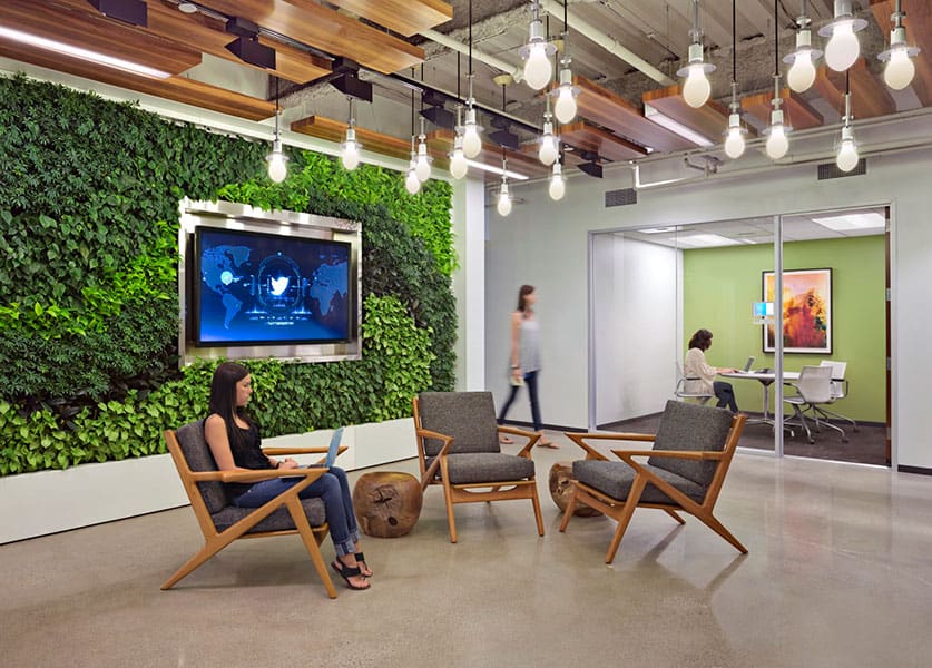 Twitter's Cambridge offices, completed in 2014 by IA Interior Architects. Photo by Robert Benson.