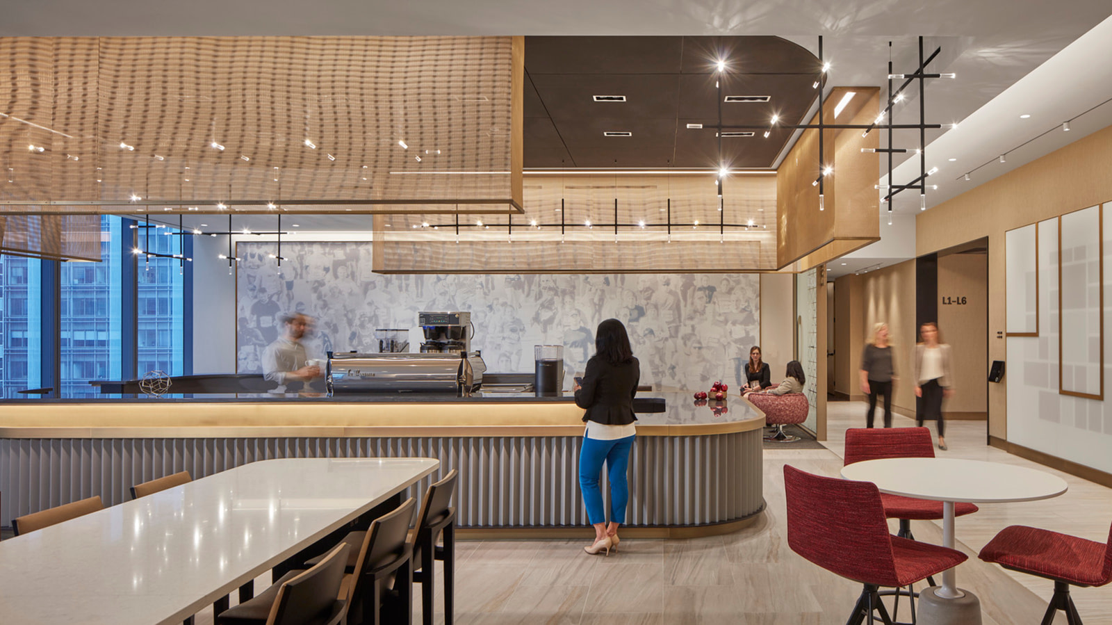Employee cafe space at the Bank of America Headquarters