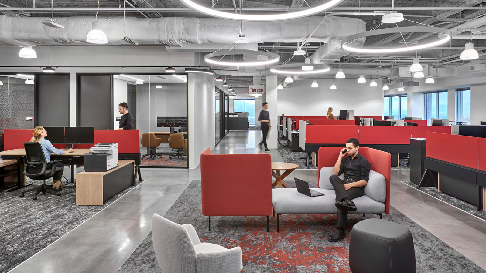 The open office space at Mitsubishi's North American HQ