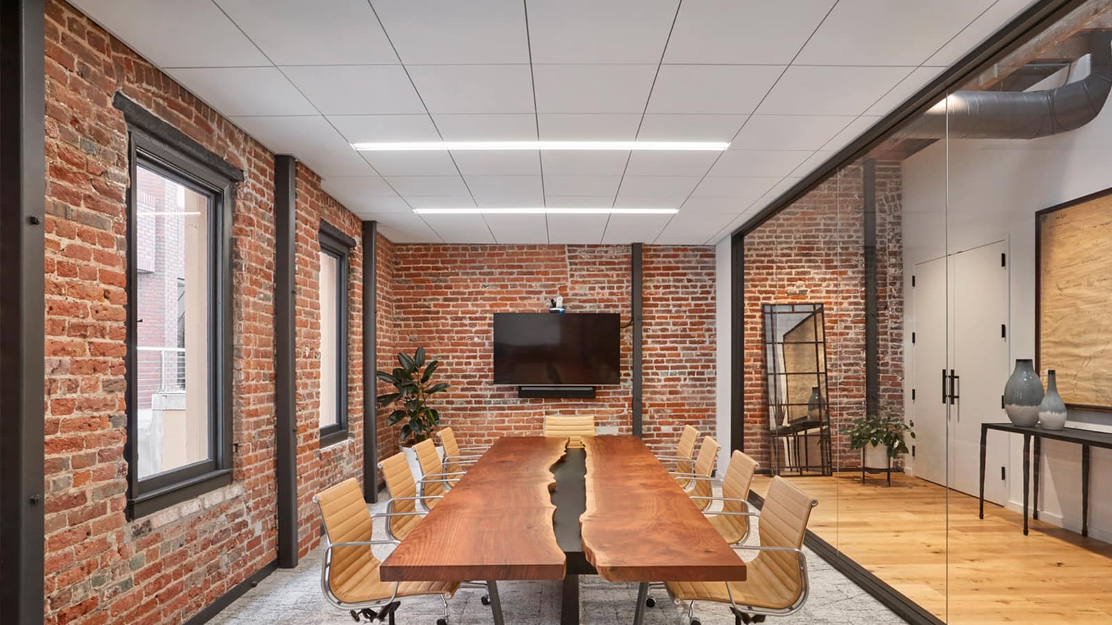 A conference room in the 01 Advisors office space