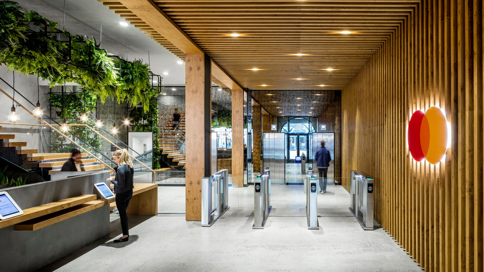 Lobby at the IA-designed MasterCard Tech Hub
