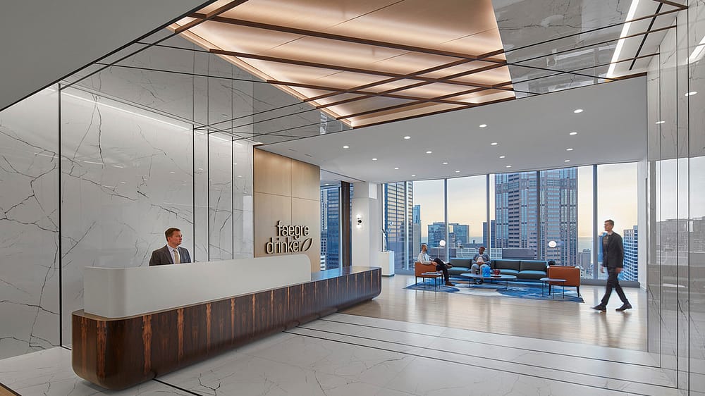 Lobby at Faergre Drinker's Chicago offices