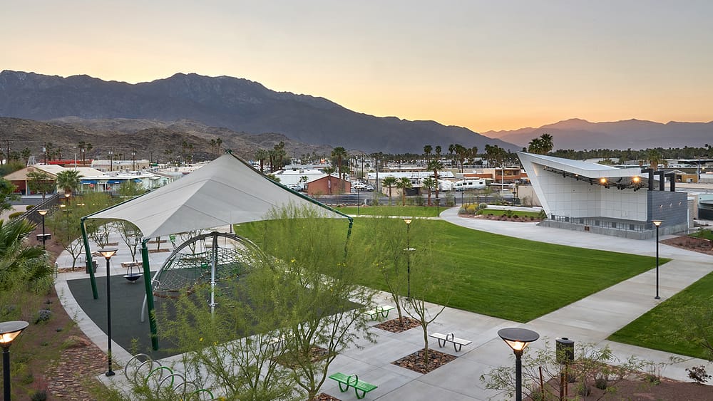 Cathedral City Community Amphitheater, Cathedral City, California. Photography © Garrett Rowland.