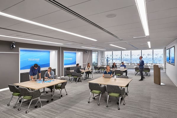 A corporate, collaborative learning space in Chicago.