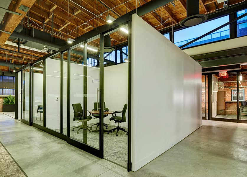 Enclosed work areas at Bumble Bee Foods in San Diego. Photo by Stephen Whalen Photography. 