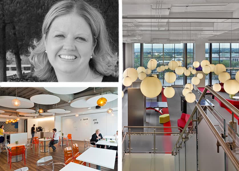 Clockwise from L: Kristen Streeter, IIDA, CID, LEED AP; Red Hat in Raleigh; SAP in Reston, Virginia.