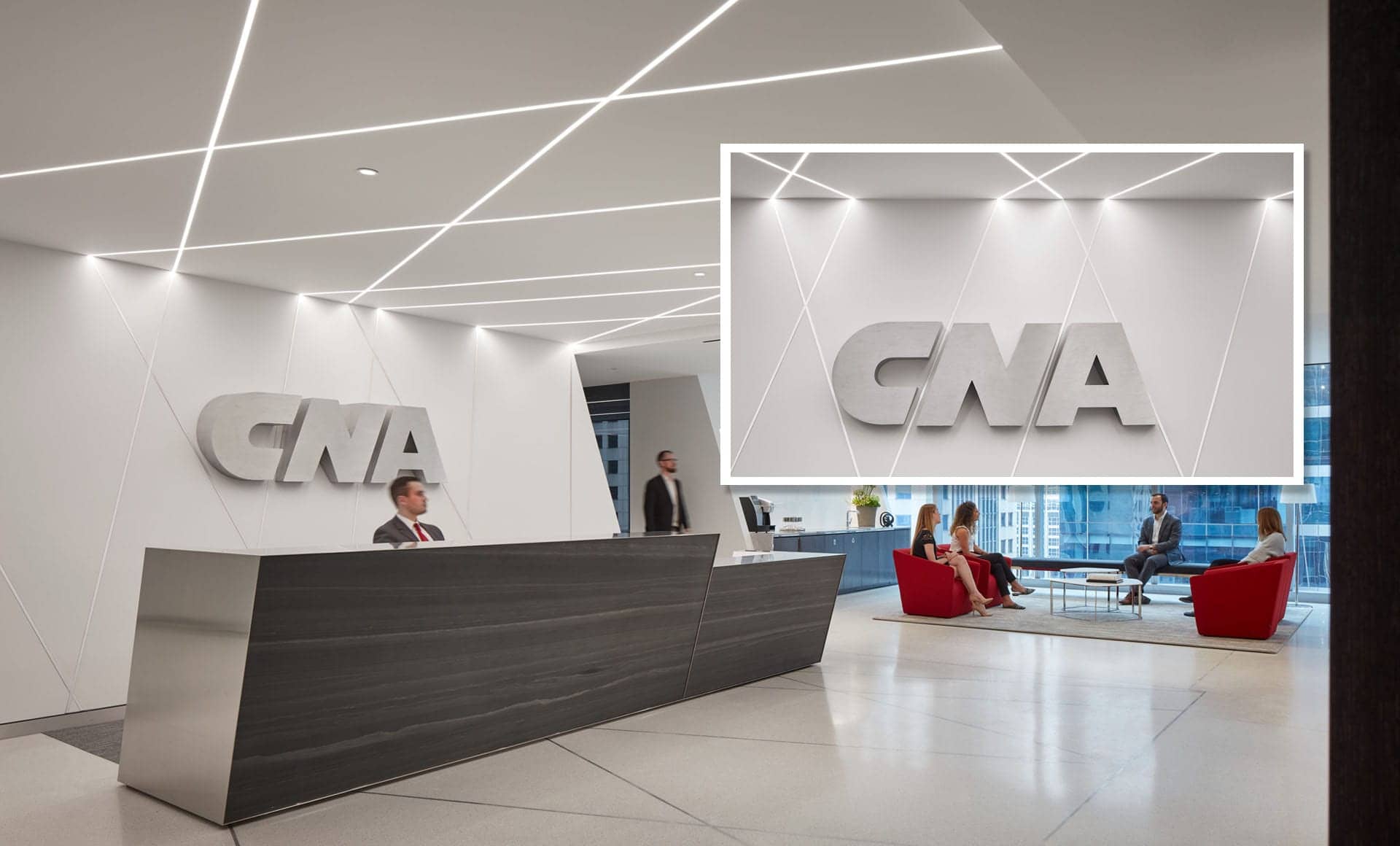 CNA: Riffing on the Slant of the Logo | IA Interior Architects