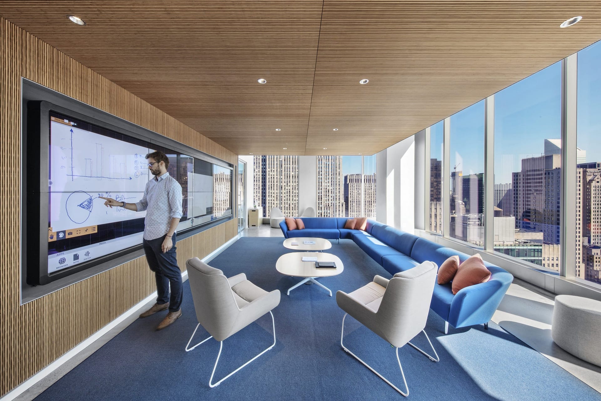 Informal workspace at the Comcast Spotlight offices
