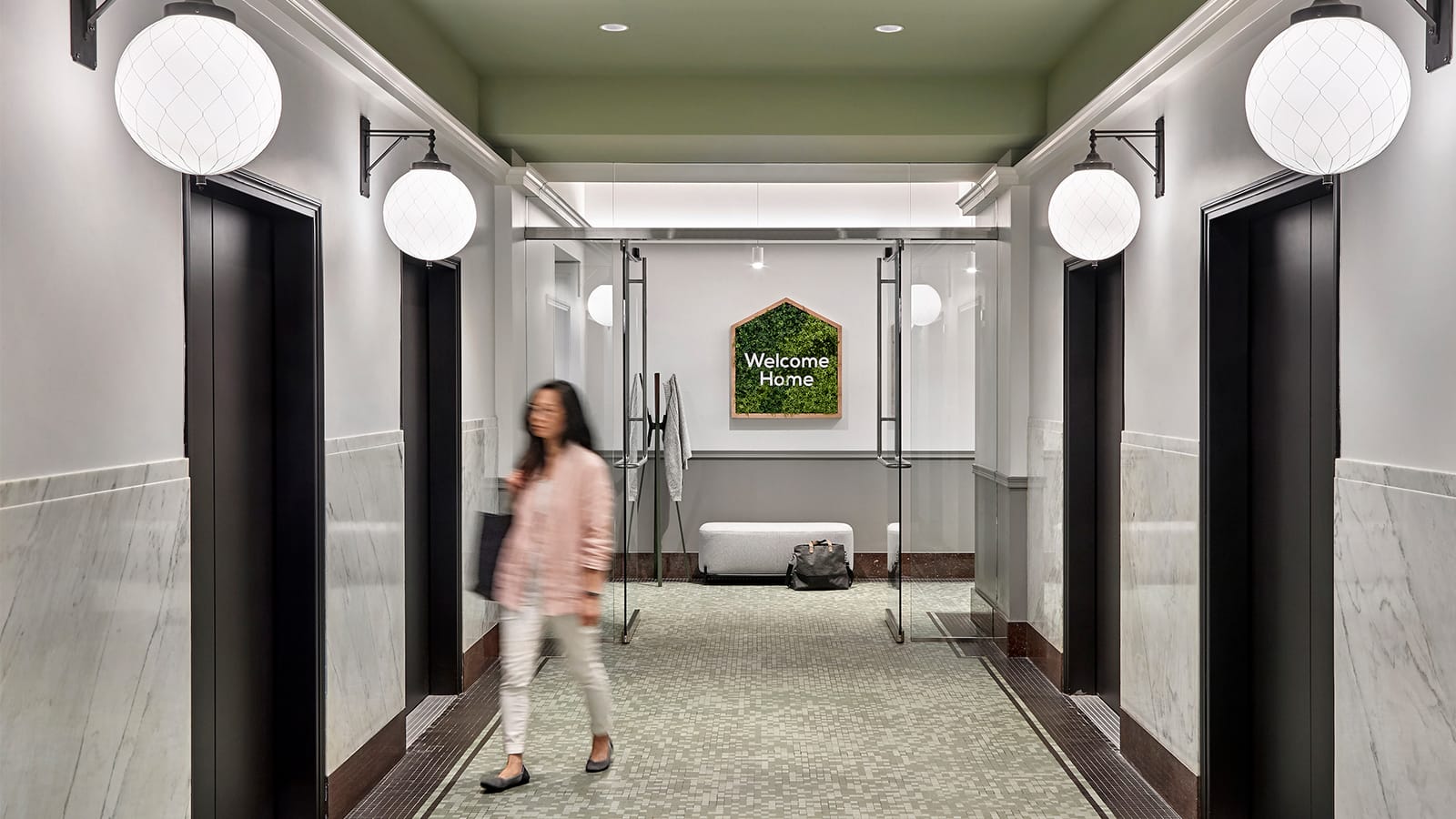 The Elevator Lobby at Home Chef's Chicago headquarters