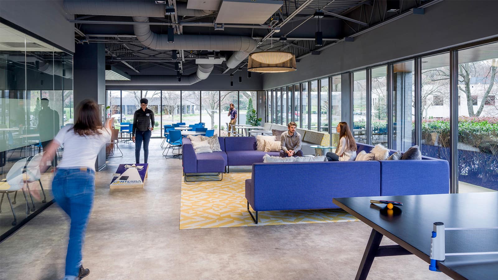 Open meeting and dining space at Conterra Networks' headquarters