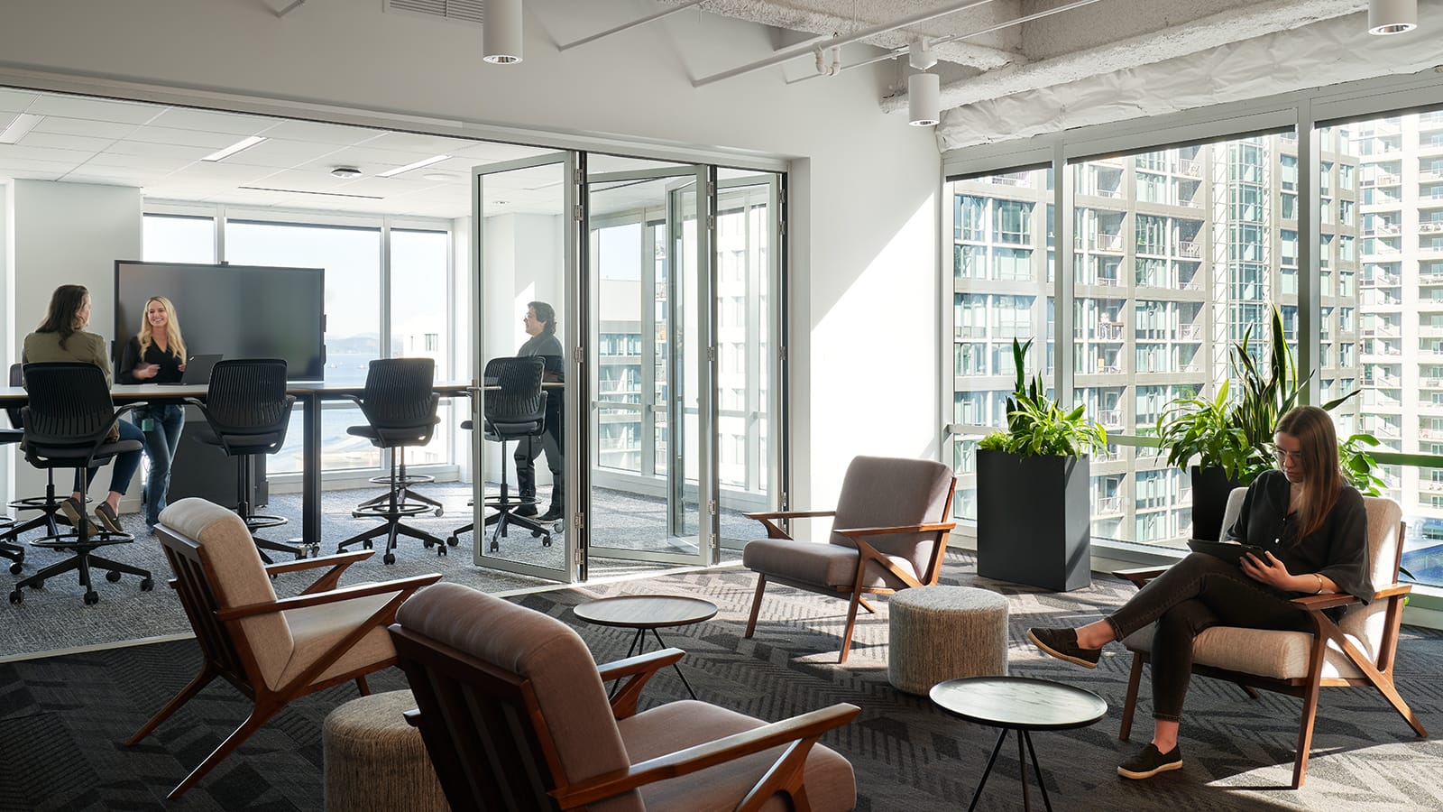 Meeting and conference room space at Uber's workplace in Seattle Washington