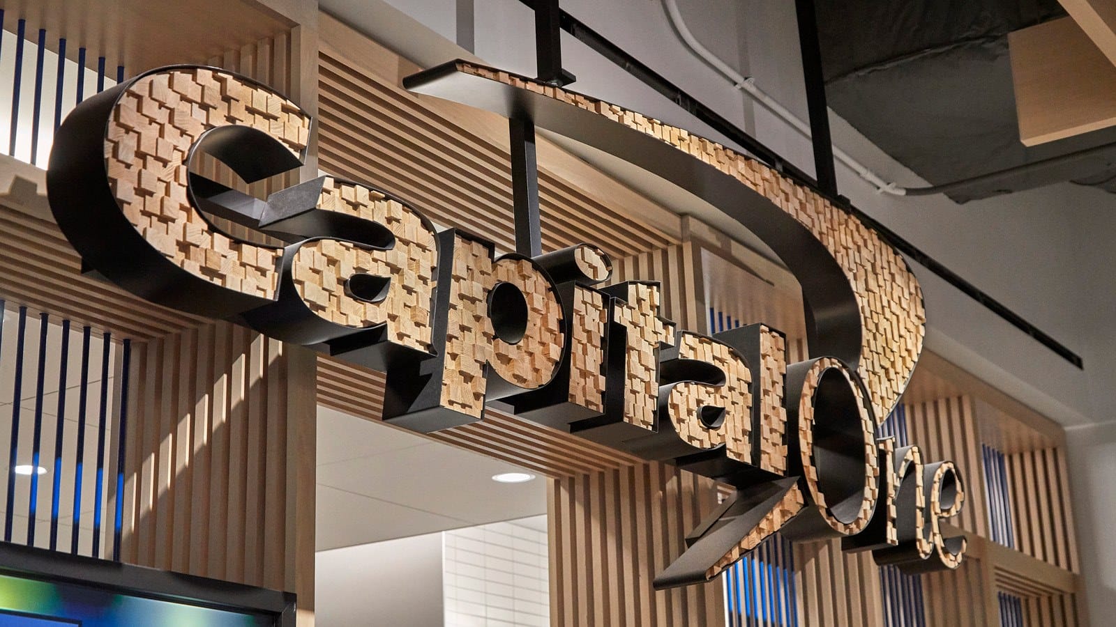 Interior Signage at the Capital One Café in Chicago