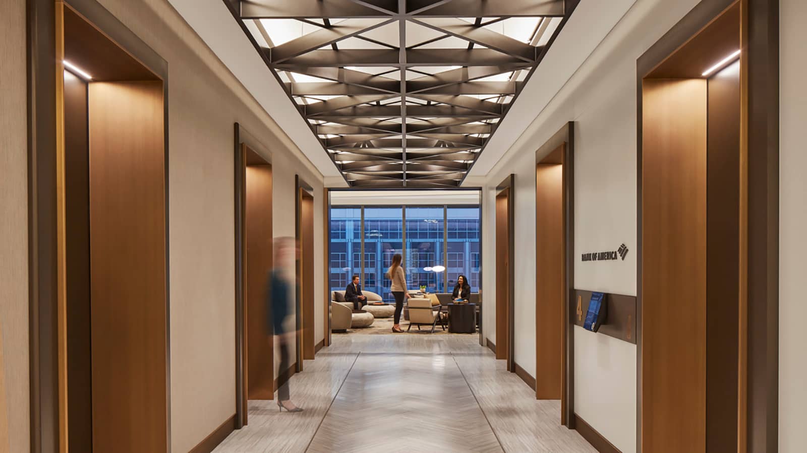 Elevator lobby, Bank of America headquarters