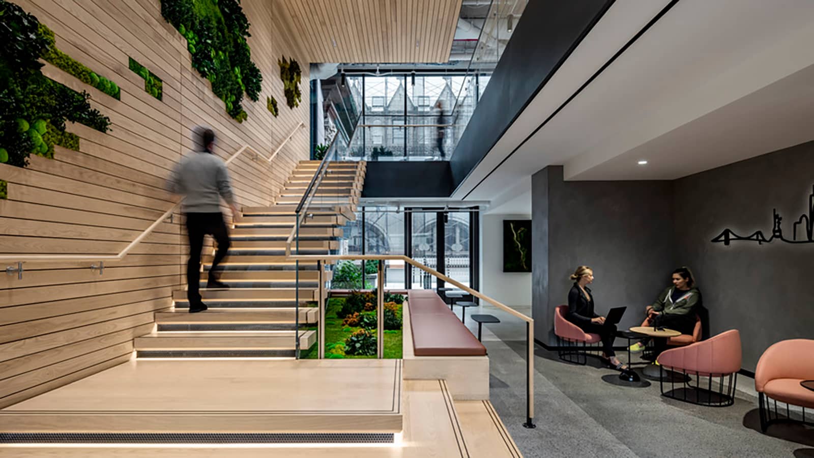Staircase at the New York City technology hub of IA Interior Architects