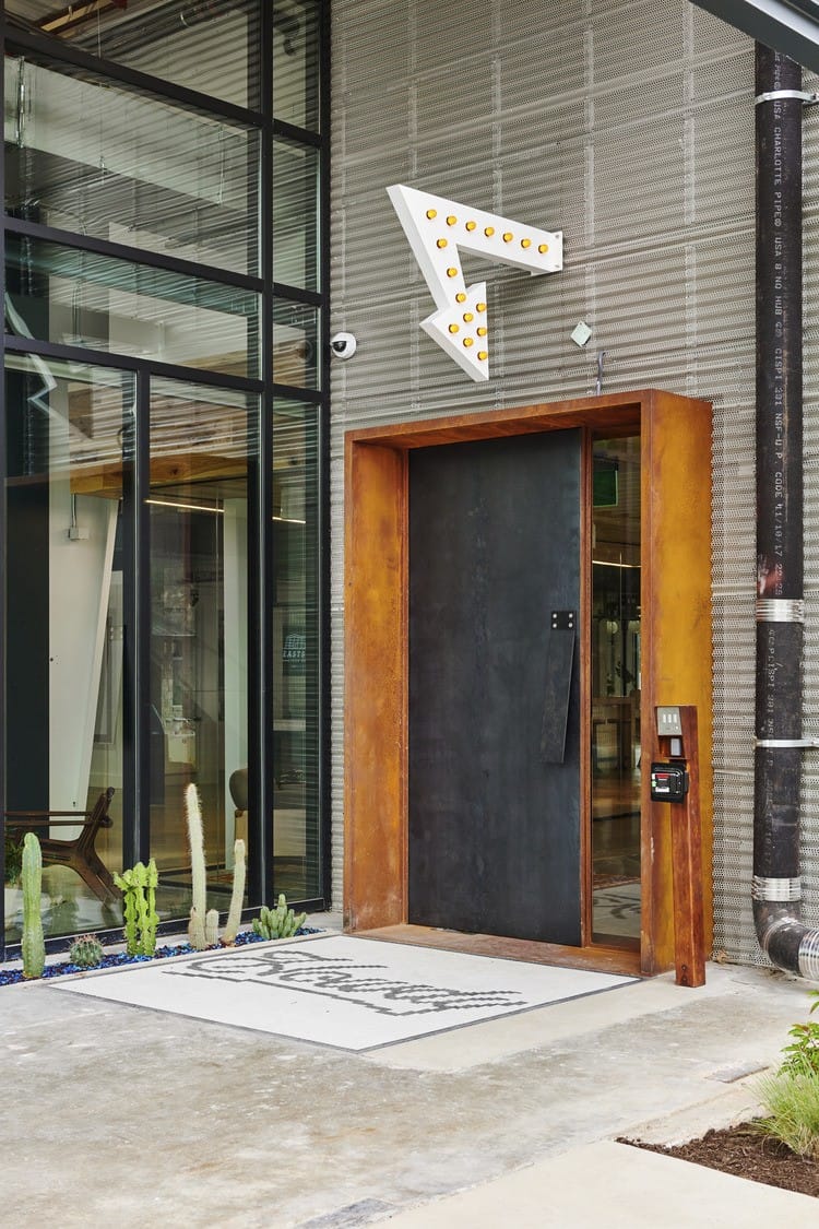 Exterior door at Austin's Eastside Tech Hub