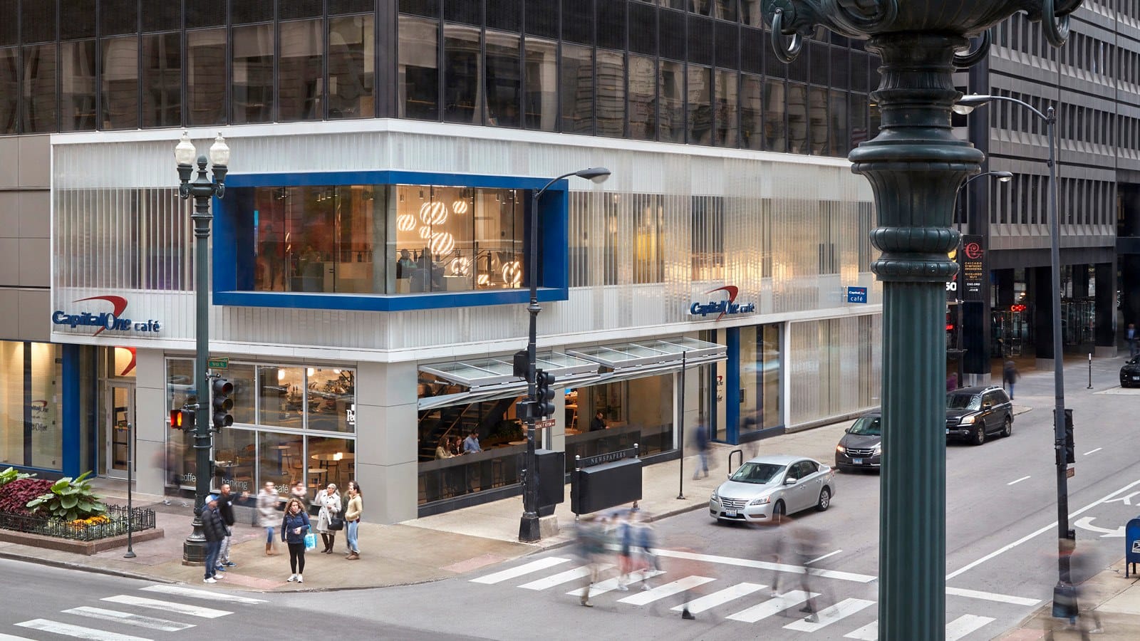 Exterior View of the Chicago Capital One Café at 100 State Street