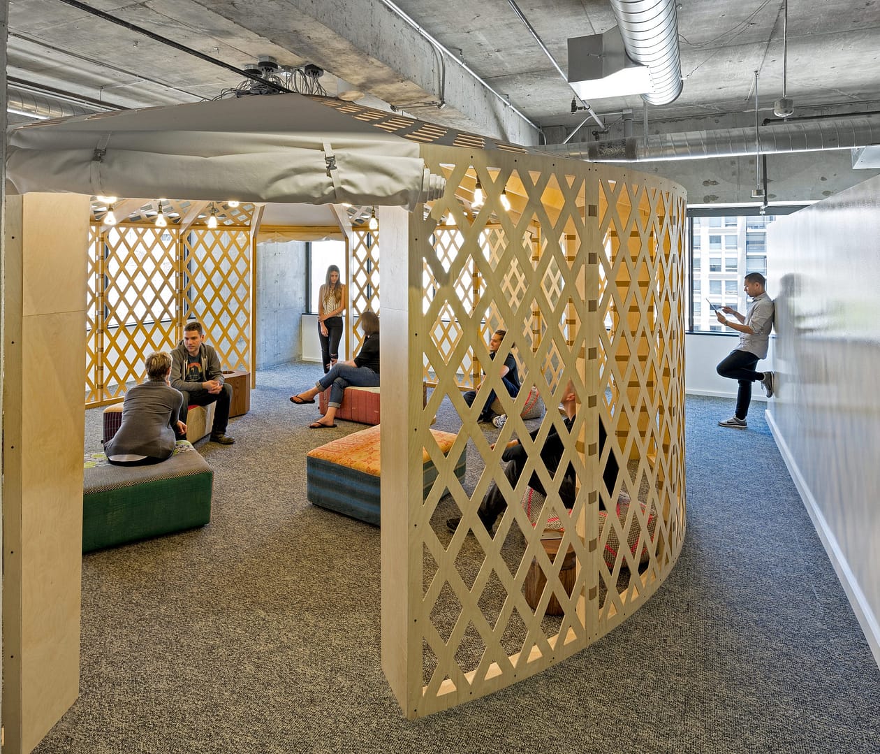 A yurt was constructed as a perfect huddle area