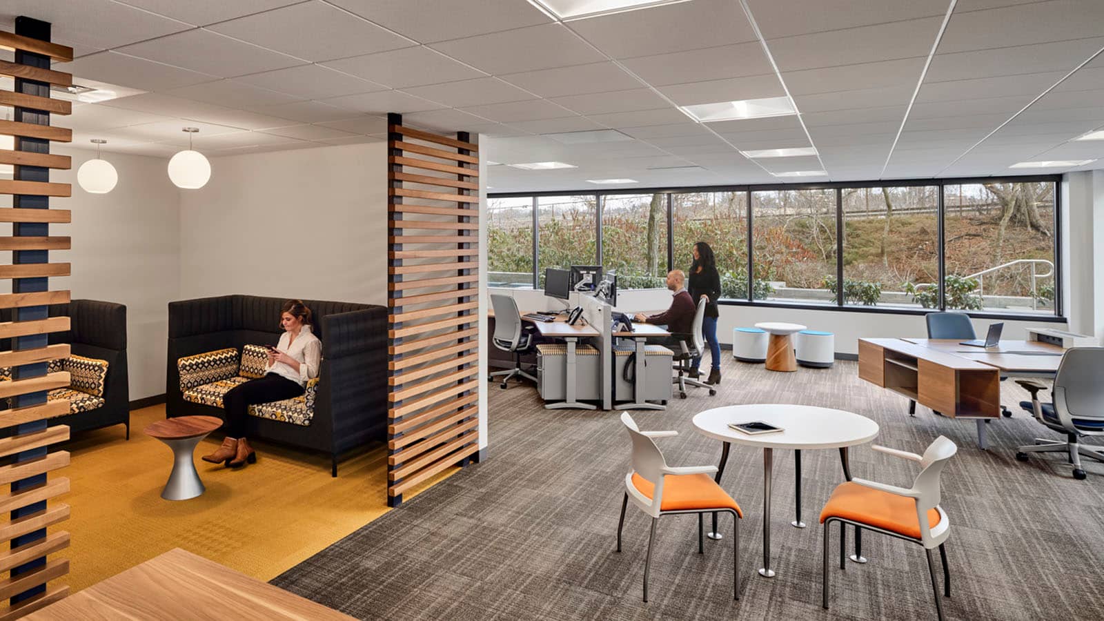 Sun Life Financial huddle area with slatted walls