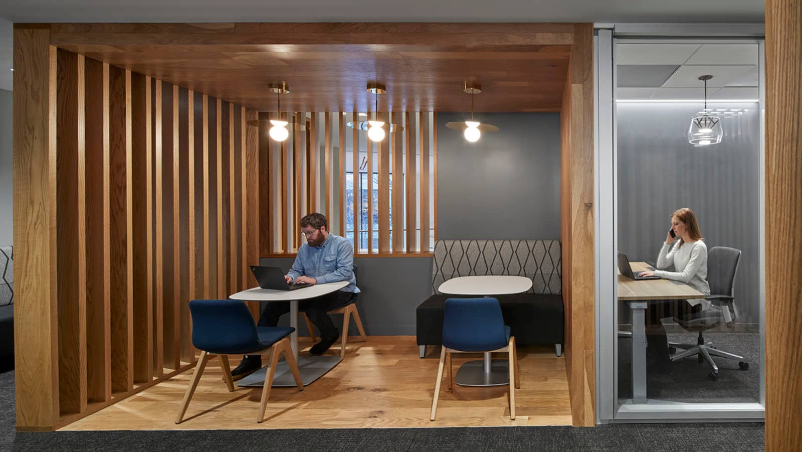 Heads down work spaces at Sun Life's Wellesley office