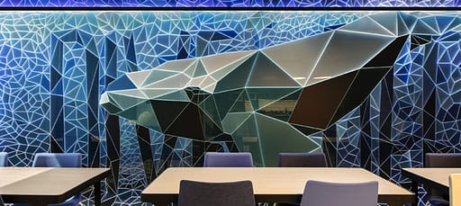 Experiential Graphic Design Whale wall egd in Cape Town office space
