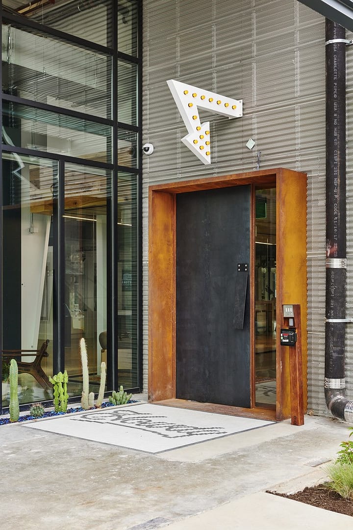 H-E-B/Favor Exterior door at Austin's Eastside Tech Hub